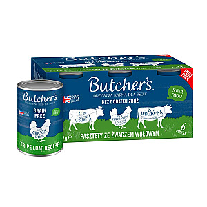 Рецепт буханки рубцов BUTCHER'S Original Mega Pack — влажный корм для собак — 6 x 400 г