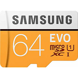 Карта Samsung EVO 2020 MicroSDXC 64 ГБ, класс 10 UHS-I/U3 (MB-MP64HA/EU)