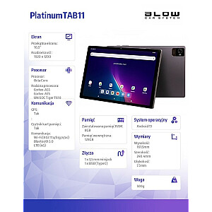 Planšetinis kompiuteris Platinum TAB11 4G 8/128GB