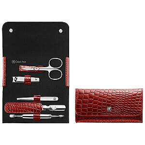 Дорожный набор Zwilling Classic Inox — красный кожаный футляр, 5 предметов — красный