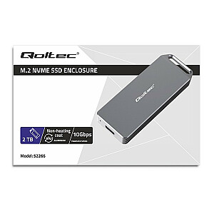 Mini M.2 SSD dėklas | NVMe | PCIe | USB3.1 | Super greitis 10 Gbps | 2 TB | sidabras 