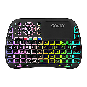 SAVIO KW-04 Беспроводная клавиатура с подсветкой RGB BT + 2,4 ГГц, ТВ-бокс, Smart TV, консоли, ПК