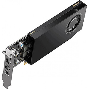 PNY NVIDIA A400 4GB GDDR6 64 bitų žemo profilio PCIe 4.0 x 8 vieno lizdo 4x mini DisplayPort 1.4a 50W LP laikiklis 4x mDP į DP Retail