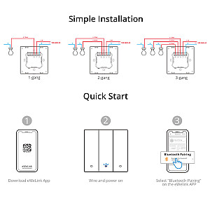 Sonoff Smart 3 Channel Wi-Fi sieninis jungiklis juodas (M5-3C-80)