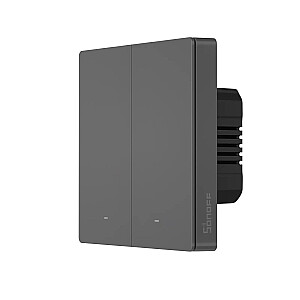 Sonoff Smart 2 Channel Wi-Fi sieninis jungiklis juodas (M5-2C-86)