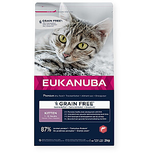 EUKANUBA Grain Free Kitten Salmon - sausas maistas katėms - 2kg