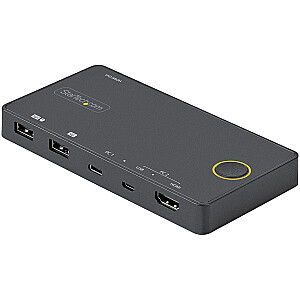 2 PORTŲ HIBRIDINIS KVM jungiklis USB-C/KVM jungiklis – 4K 60Hz HDMI 2.0