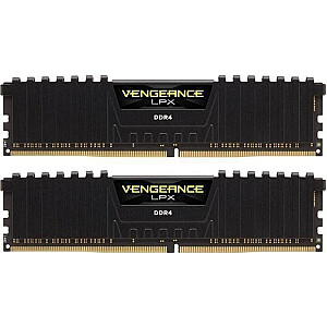 Corsair DDR4 – 64GB – 2666 – CL – 17 – dvigubas komplektas, „Vengeance LPX“ (juoda, CMK64GX4M2A2666C16)