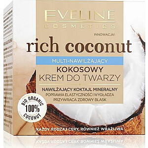 Eveline Rich Coconut kokosinis veido kremas daugiafunkcinis drėkinamasis 50 ml