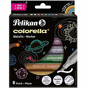 Žymekliai Pelican Colorella Metallic 8 spalvos 3mm (818070)