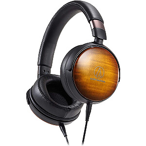 Hi-Fi ausinės Audio Technica ATH-WP900 ruda/juoda - nešiojamos medinės ausinės