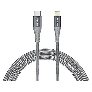Nevox Lightning > USB-C MFi duomenų kabelis (sidabras / pilkas, 50 cm)