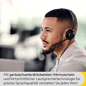 „Jabra Engage 40“, ausinės (juoda, stereofoninė, UC, USB-A, „Inline Link“)