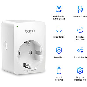 TP-Link Tapo P100 jungiklio lizdas (baltas, 4 / pakuotė)