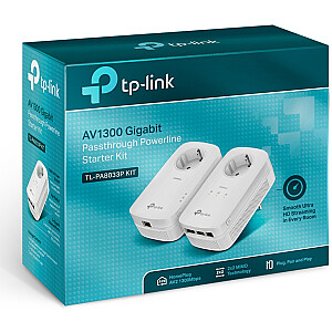 TP-Link TL-PA8033P RINKINYS AV1300 Gigabit Passthrough Powerline Starter Kit