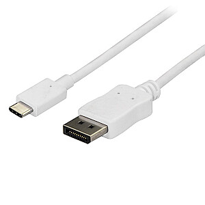 КАБЕЛЬ USB C — DP, 6 ФУТОВ — БЕЛЫЙ/АДАПТЕР USB C — DP — БЕЛЫЙ