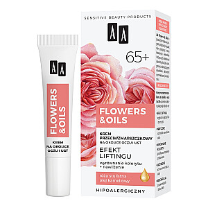 AA Flowers and Oils 65+ nuo raukšlių pakeliantis kremas akims ir lūpoms 15ml