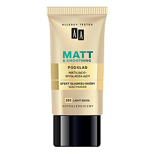 AA Make Up Matt Foundation matinis ir glotninamasis pagrindas 103 Šviesiai smėlio spalvos 30 ml 