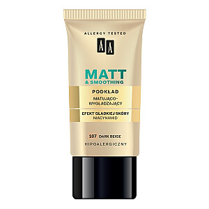 AA Make Up Matt Foundation matinis ir lyginantis pagrindas 107 Dark Beige 30 ml 