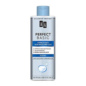 AA Perfect Basic drėkinamasis micelinis skystis 3in1 normaliai ir dehidratuotai odai 200ml