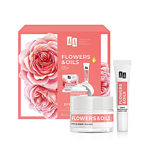 AA SET Flowers & Oils Kremas nuo raukšlių su liftingo efektu dienai ir nakčiai 50ml + kremas nuo raukšlių burnai ir akims 15ml