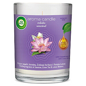 AIR WICK Aroma Candle aromatinė žvakė atsipalaidavimui jazminų, žaliosios arbatos ir lotoso 220g