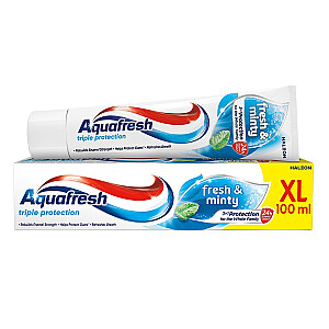 Dantų pasta AQUAFRESH triguba apsauga Šviežia ir mėtinė dantų pasta do zębów 100ml