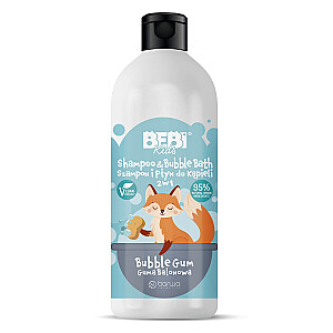 BARWA Bebi Kids Shampoo & Bubble Bath šampūnas ir vonios skystis vaikams 2in1 Bubble Gum 500ml