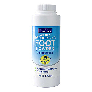 BEAUTY FORMULAS visą dieną dezodoruojanti pėdų pudra Antibakterinė pėdų pudra 100g