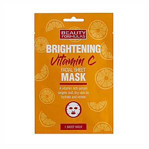 BEAUTY FORMULAS Brightening Facial Sheet Mask осветляющая маска для лица с витамином C 