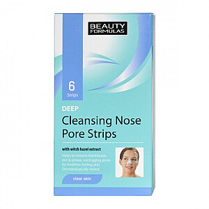 BEAUTY FORMULAS Clear Skin Глубоко очищающие полоски для носа и пор 6 шт.
