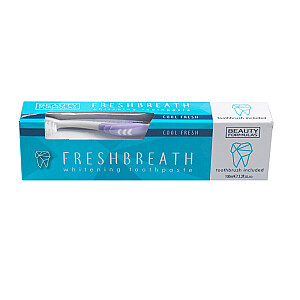 BEAUTY FORMULAS Freshbreath Whitening Toothpasta balinamoji dantų pasta 100ml + dantų šepetėlis 1 vnt.