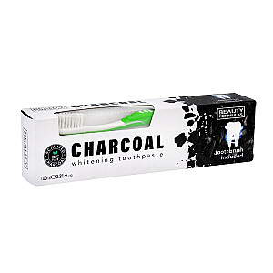 НАБОР BEAUTY FORMULAS Charcoal Whitening Toothpaste отбеливающая зубная паста с активированным углем 100мл + зубная щетка 1 шт.