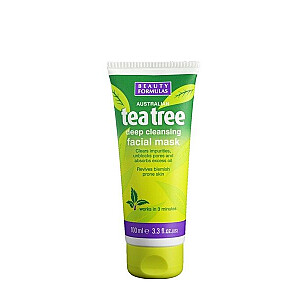 BEAUTY FORMULAS Tea Tree Deep Cleansing Facial Mask очищающая глиняная маска для лица 100мл