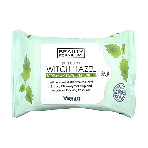 GROŽIO FORMULIOS Witch Hazel Makeup Remover servetėlės, Makeup Remover servetėlės, 25 vnt.