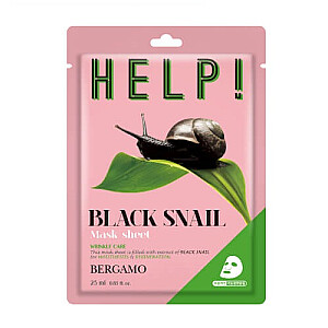 BERGAMO Help Sheet Mask veido kaukė su juodąja sraige 25 ml