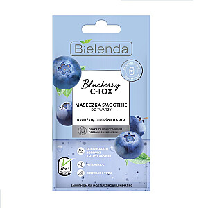 BIENDA Blueberry C-Tox drėkinanti ir šviesinanti kokteilių kaukė 8g