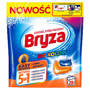 BRYZA Easy Ironing 5in1 kapsulės skalbimui spalvotai, 28 vnt.