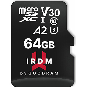 Карта GoodRam IRDM M2AA MicroSDXC 64 ГБ Class 10 UHS-I / U3 A2 V30 (IR-M2AA-0640R12)