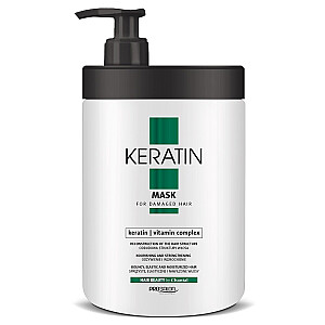 CHANTAL Prosalon Keratin Hair Repair Vitamin-kompleksinė kaukė pažeistiems plaukams intensyviai atkurianti kaukė su keratinu nuobodiems, pažeistiems ir nusilpusiems plaukams po kirpimo procedūrų 1000g