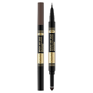 EVELINE Brow Art Duo Pen & Filing Powder точная ручка и тени для бровей 2в1 Темный
