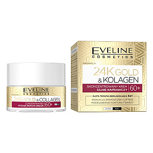 EVELINE Cosmetics 24K Gold & Collagen концентрированный сильно восстанавливающий крем для дня и ночи 60+ 50мл