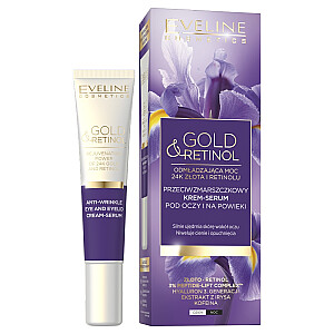 EVELINE Cosmetics Gold & Retinol kreminis serumas akims ir vokams nuo raukšlių dienai ir nakčiai 20ml