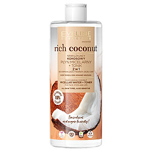 EVELINE Cosmetics Rich Coconut drėkinamasis micelinis skystis + tonikas Coconut 500ml