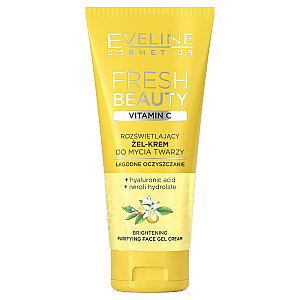 EVELINE Fresh Beauty Brightening veido valymo gelis-kremas su vitaminu C 150 ml