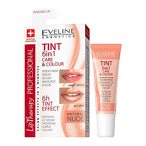 EVELINE Lip Theraphy 6in1 Care&Color intensyvus lūpų serumas, suteikiantis spalvą, 12 ml