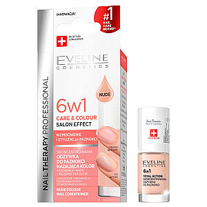 EVELINE Nail Therapy Professional 6in1 Кондиционер для ногтей Care & Color, придающий телесный цвет, 5 мл