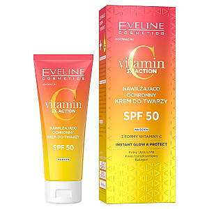 EVELINE Vitamin C 3x Action drėkinamasis ir apsauginis veido kremas SPF50 30 ml