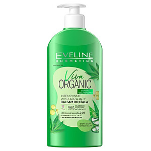 EVELINE Viva Organic intensyviai glotninamasis kūno balzamas su bioalavijų ir kanapių aliejumi 350ml