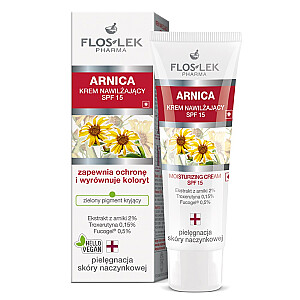 FLOSLEK Arnica Moisturizing Cream SPF15 drėkinamasis kremas kraujagyslėms odai 50ml